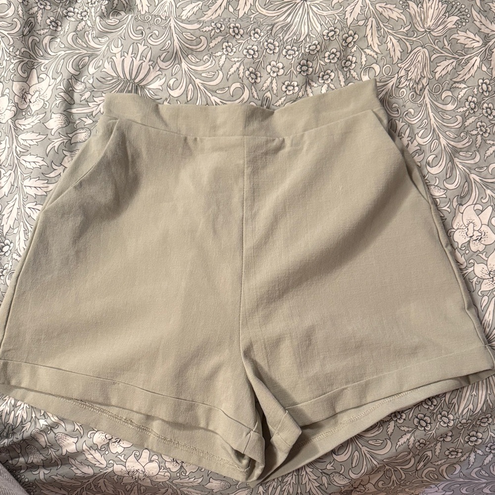 Princess Polly Alexander Shorts: High-Waisted Light Green